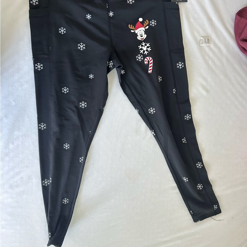 Kids Black Snowflake Leggings